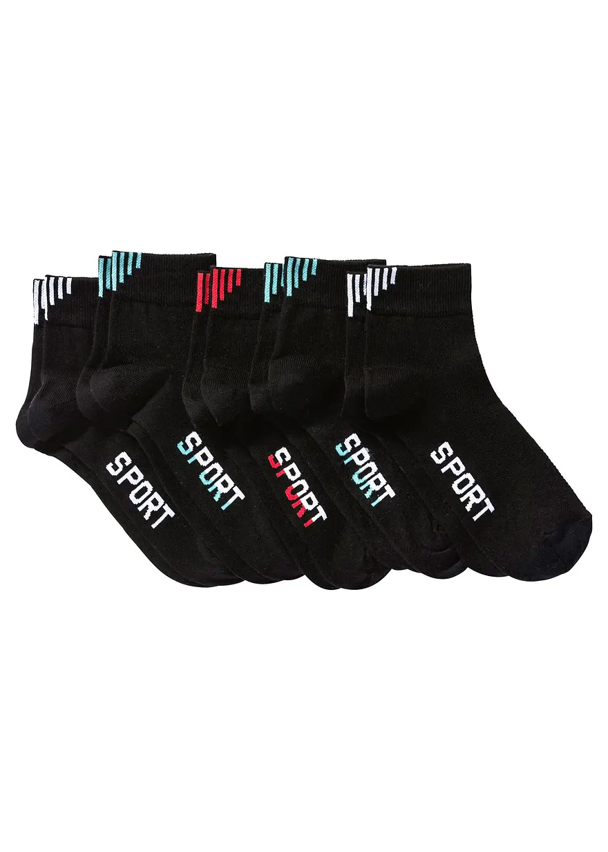 Sportsocken mit Schriftzug mit Bio-Baumwolle (5er Pack)