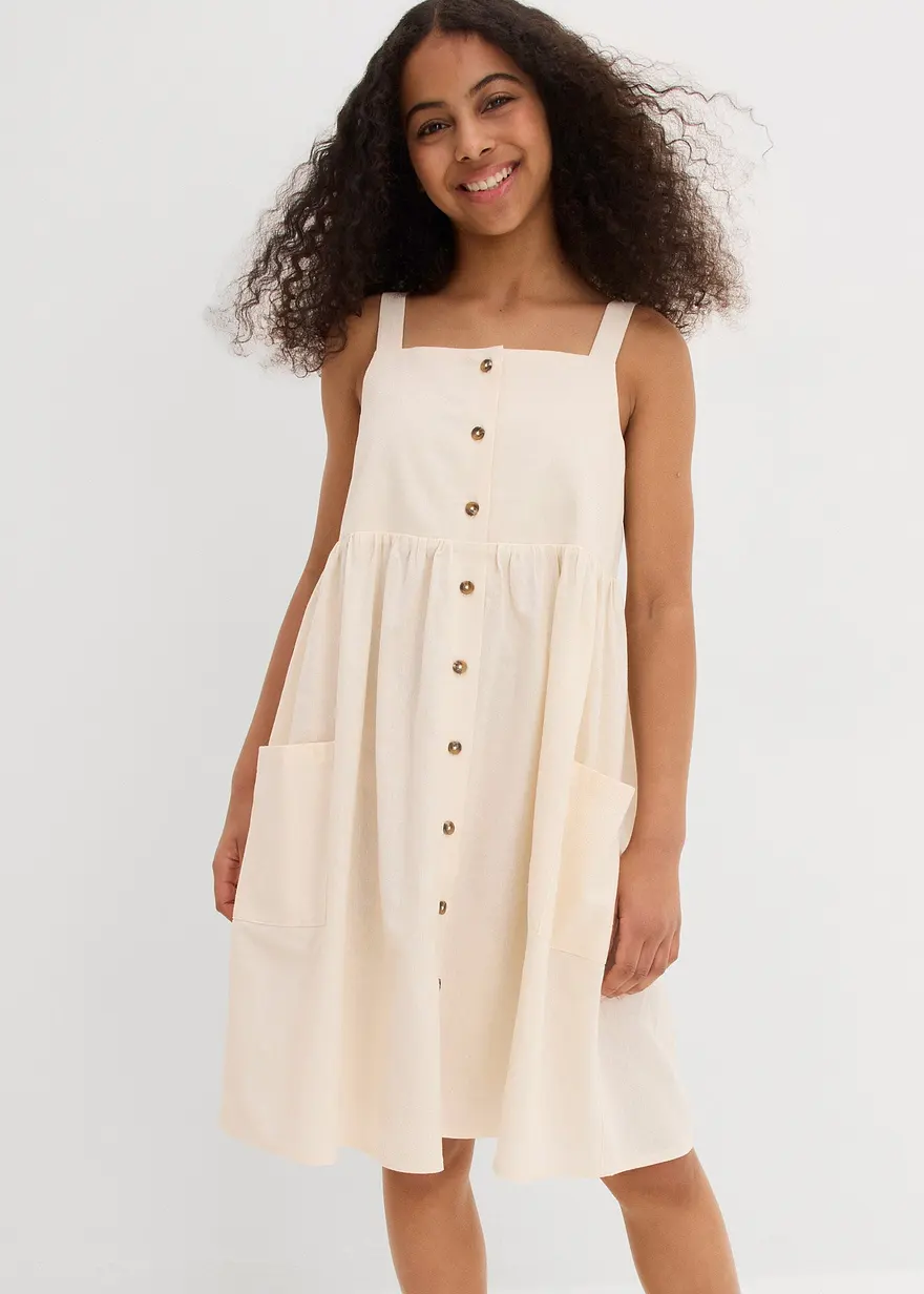 Trägerkleid aus kühlendem Leinen-Mix