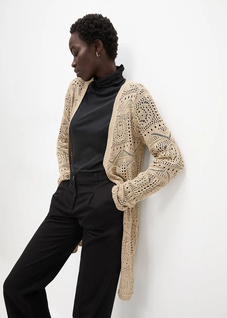 Ajour Longstrickjacke