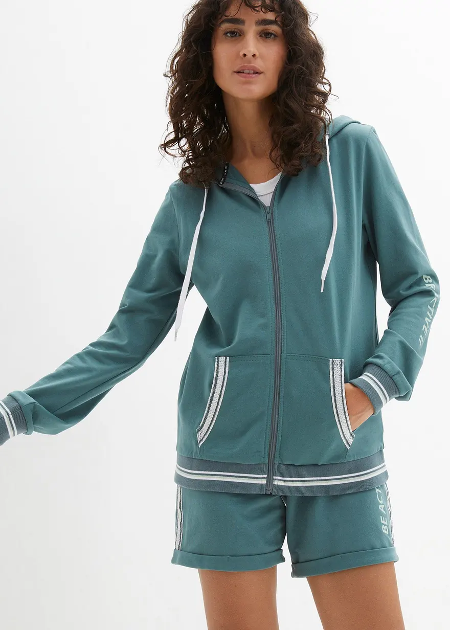 Kapuzen-Sweatjacke aus reiner Bio-Baumwolle