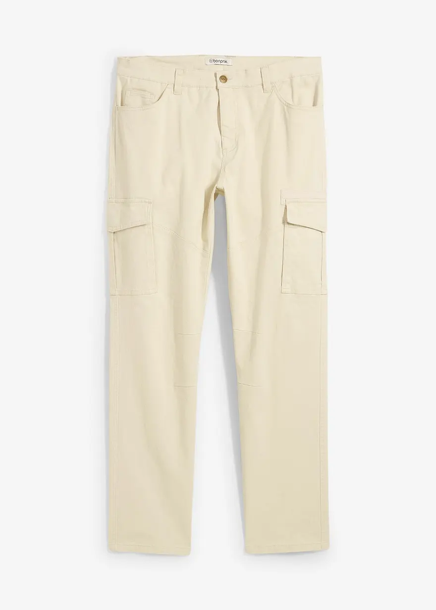 Slim Fit Stretch-Hose mit Cargotaschen, Straight