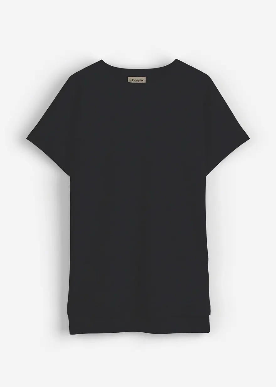 Vokuhila-Shirt aus schwerem Baumwoll-Jersey