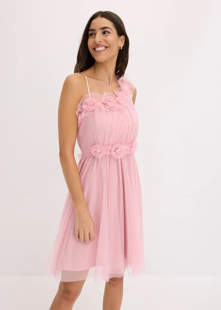 One-Shoulder-Kleid aus zartem Tüll