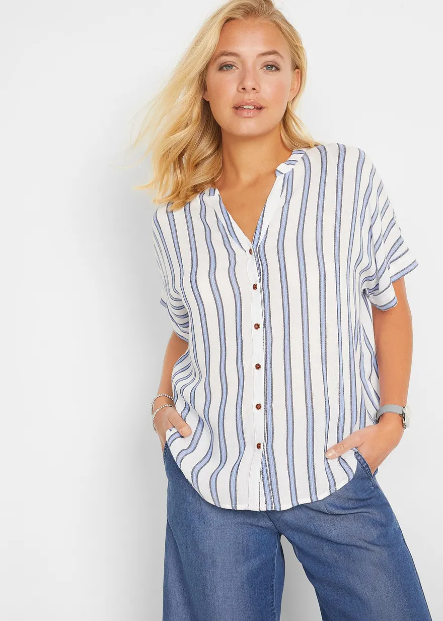 Crinkle Bluse aus fließender Viskose