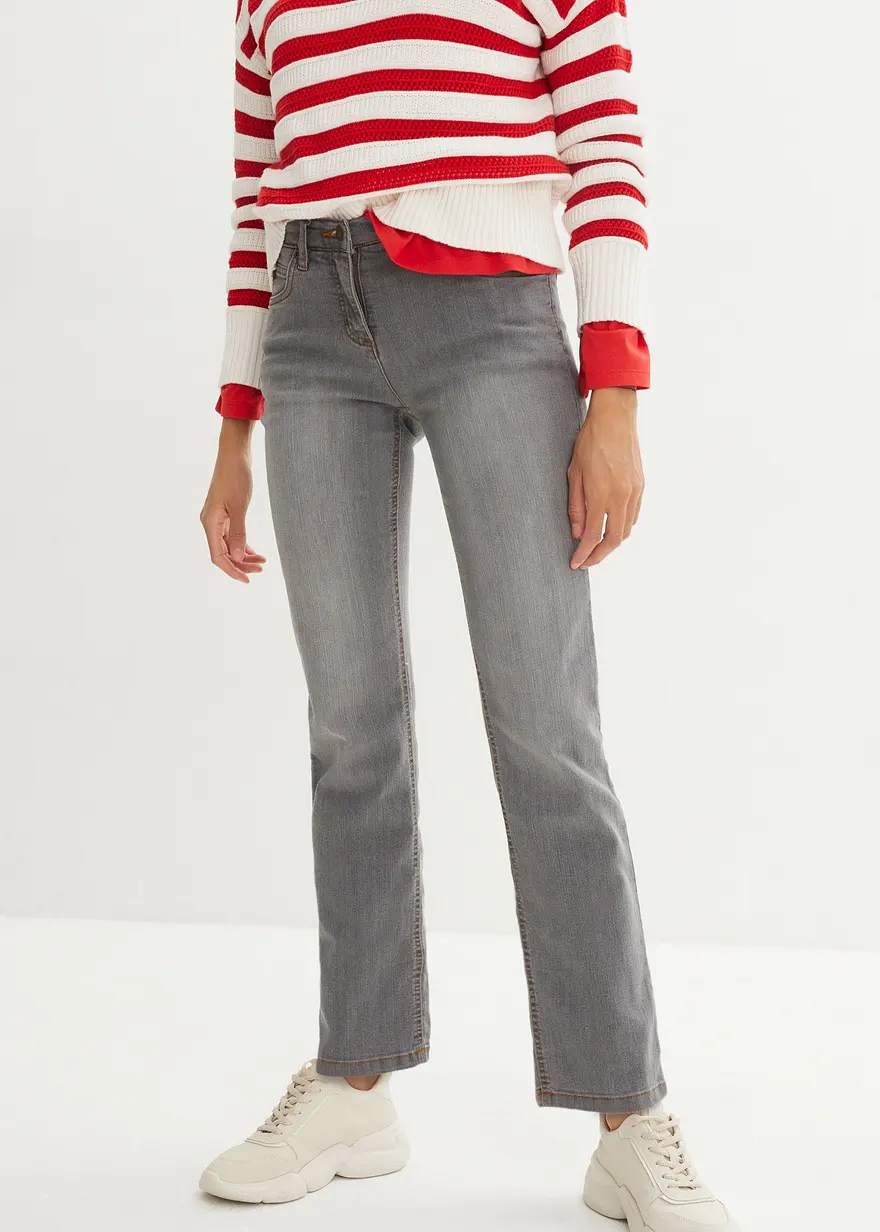 Straight Jeans Mid Waist, Stretch