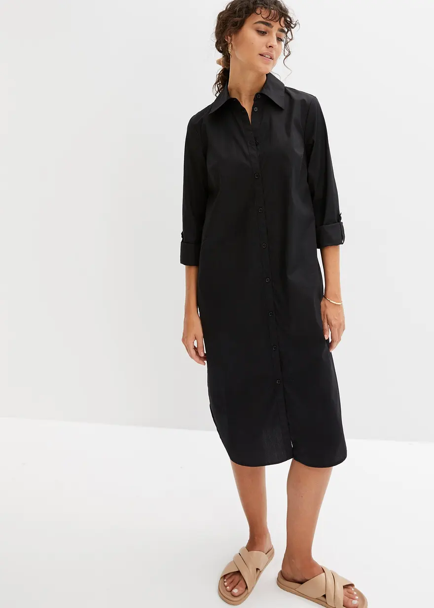 Hemdblusenkleid aus Baumwoll- Popeline