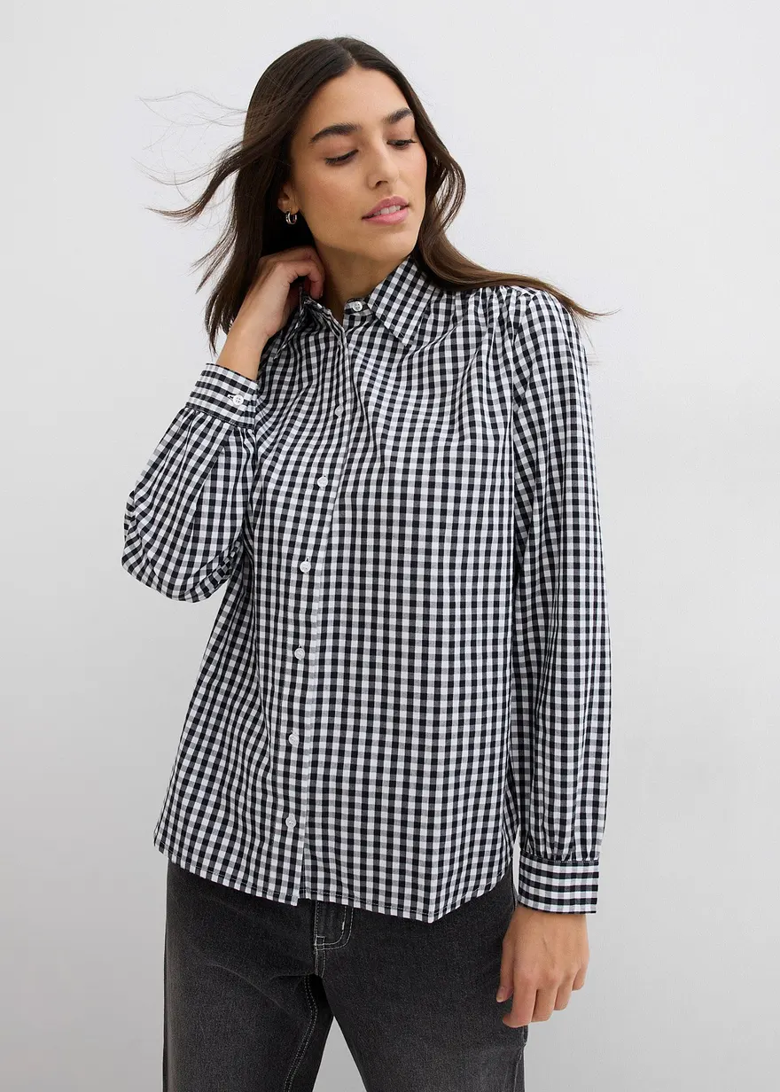 Oversize-Bluse mit Puffärmeln