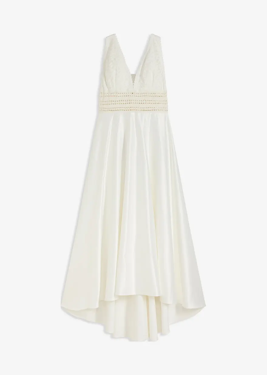 Brautkleid aus glänzendem Satin mit Spitze