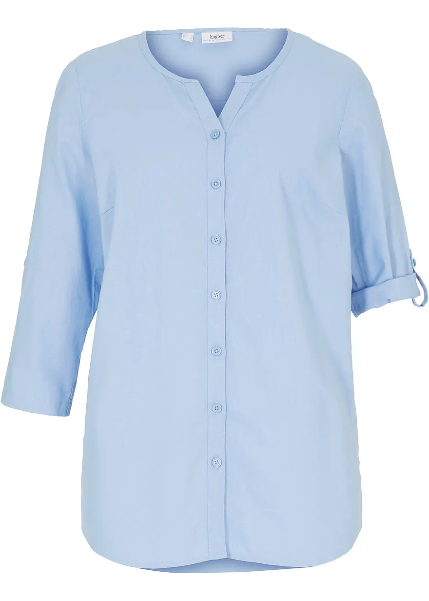 Bluse mit Leinen, 3/4 Arm