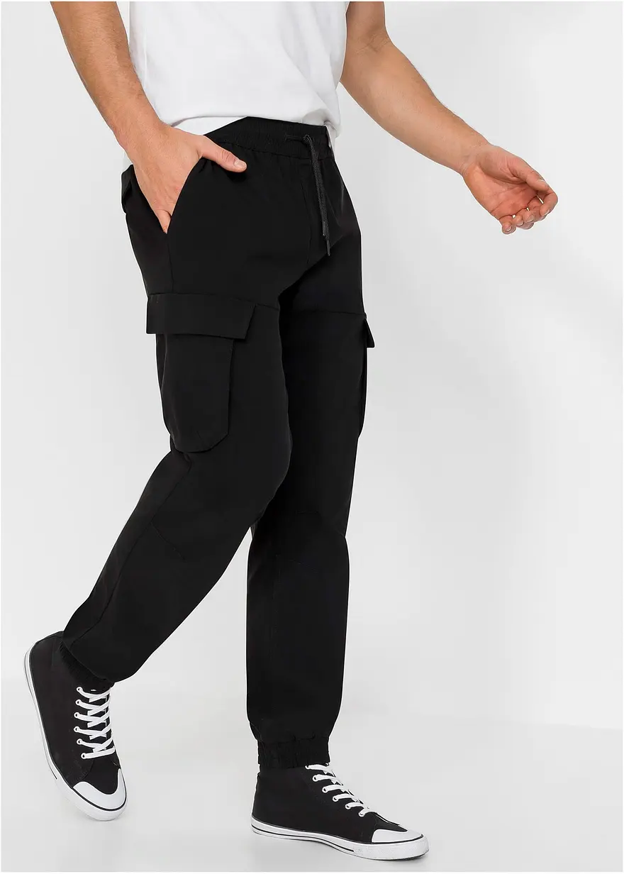 Regular Fit Stretch-Schlupfhose mit Cargotaschen, Straight