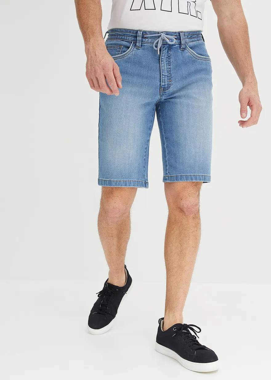 Stretch-Jeans-Bermuda, Regular Fit