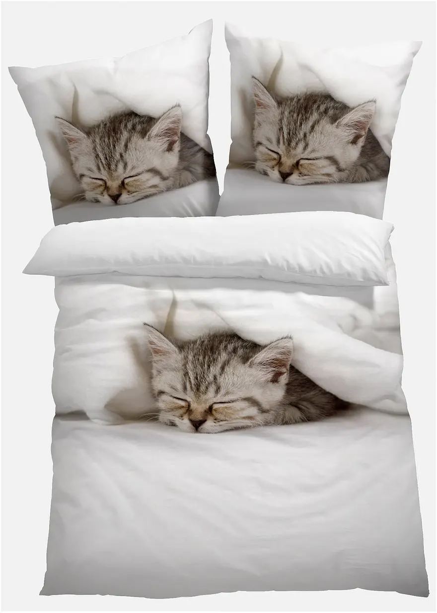 Wendebettwäsche mit Katze