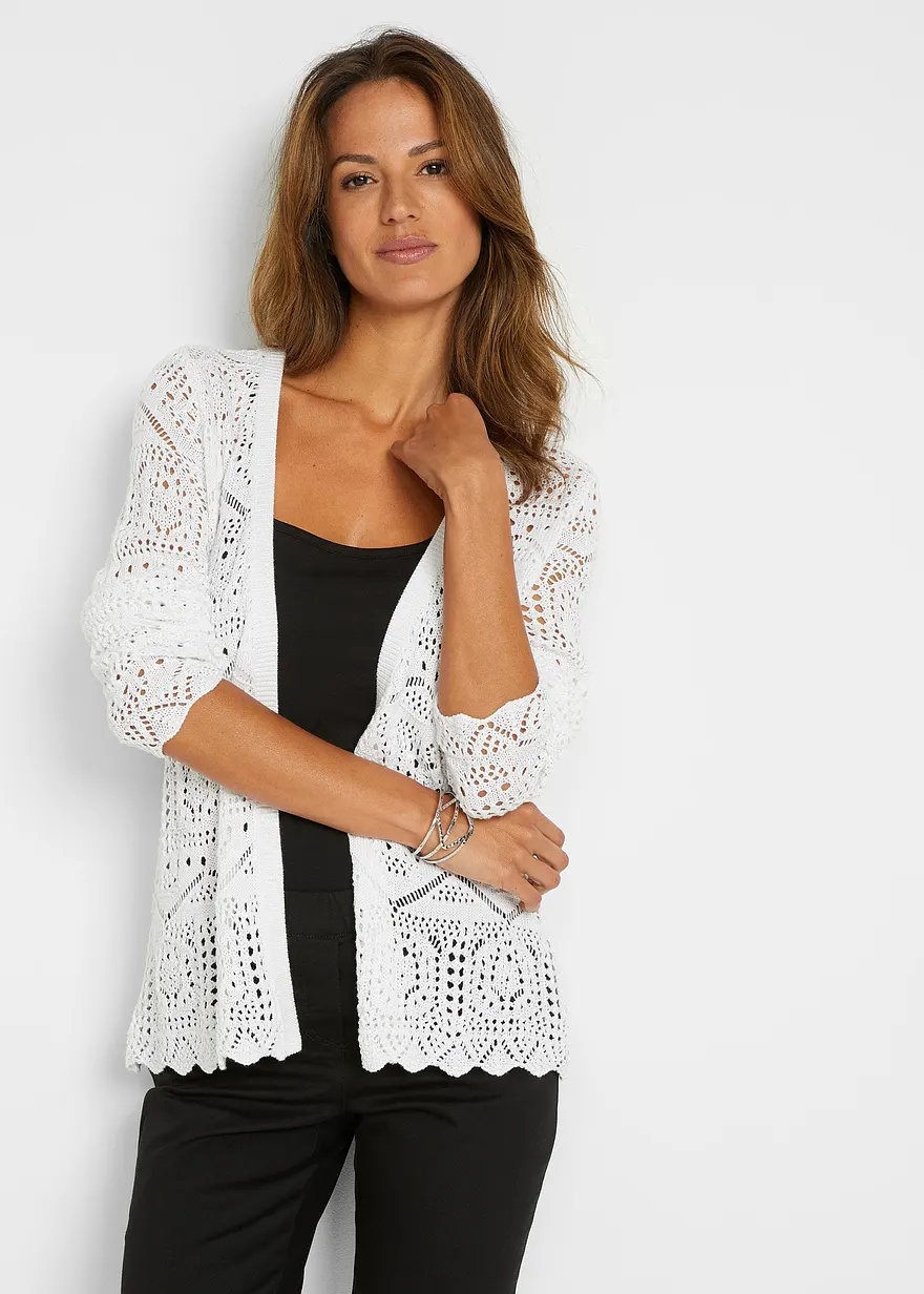 Ajour-Strickjacke
