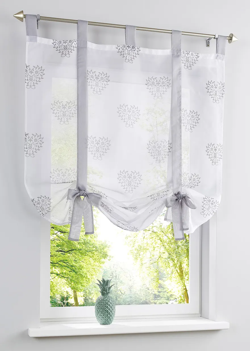 Bindegardine mit Herz Druck mit recyceltem Polyester