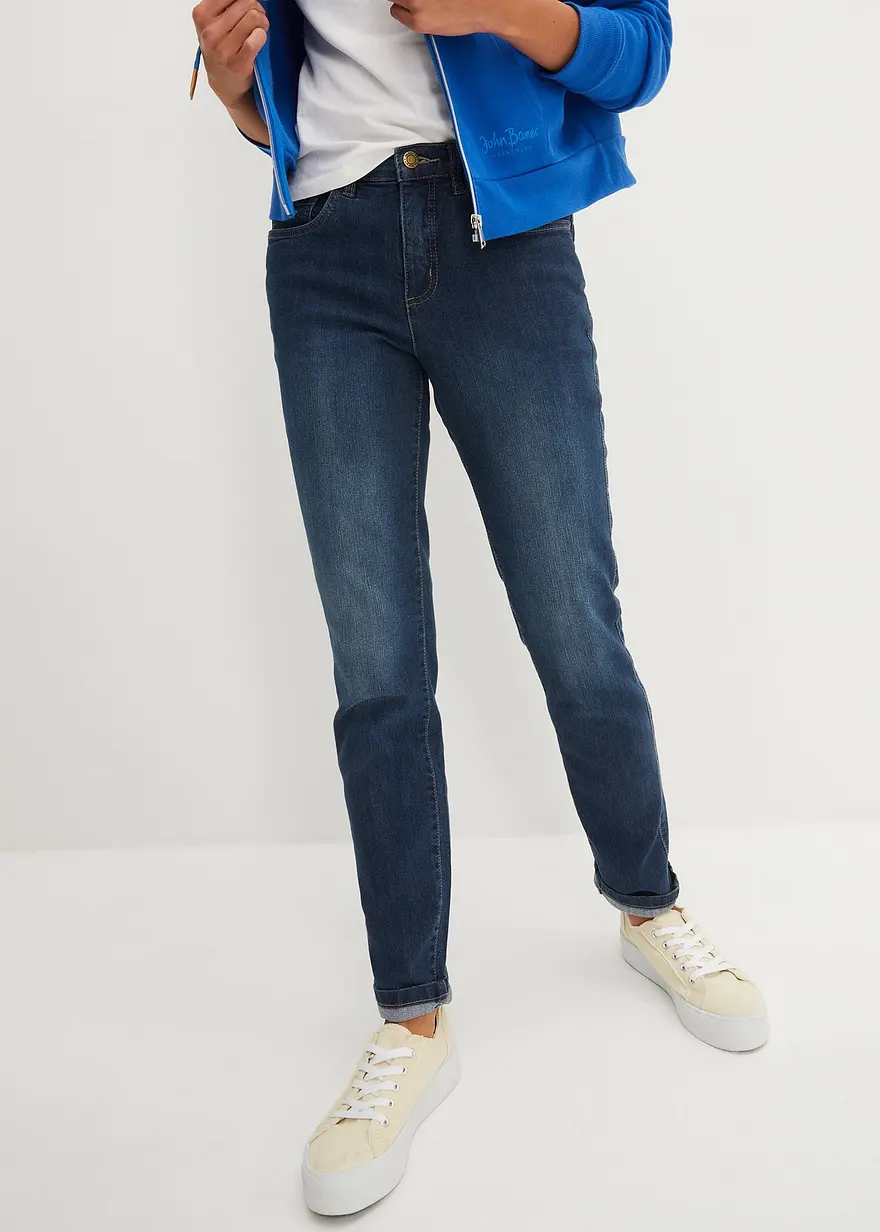 Straight Jeans Mid Waist, Stretch