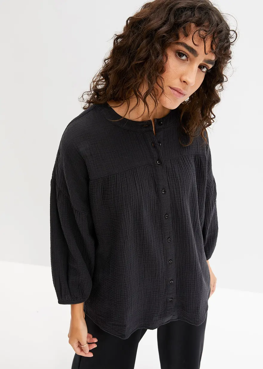 Oversize-Bluse aus Musselin