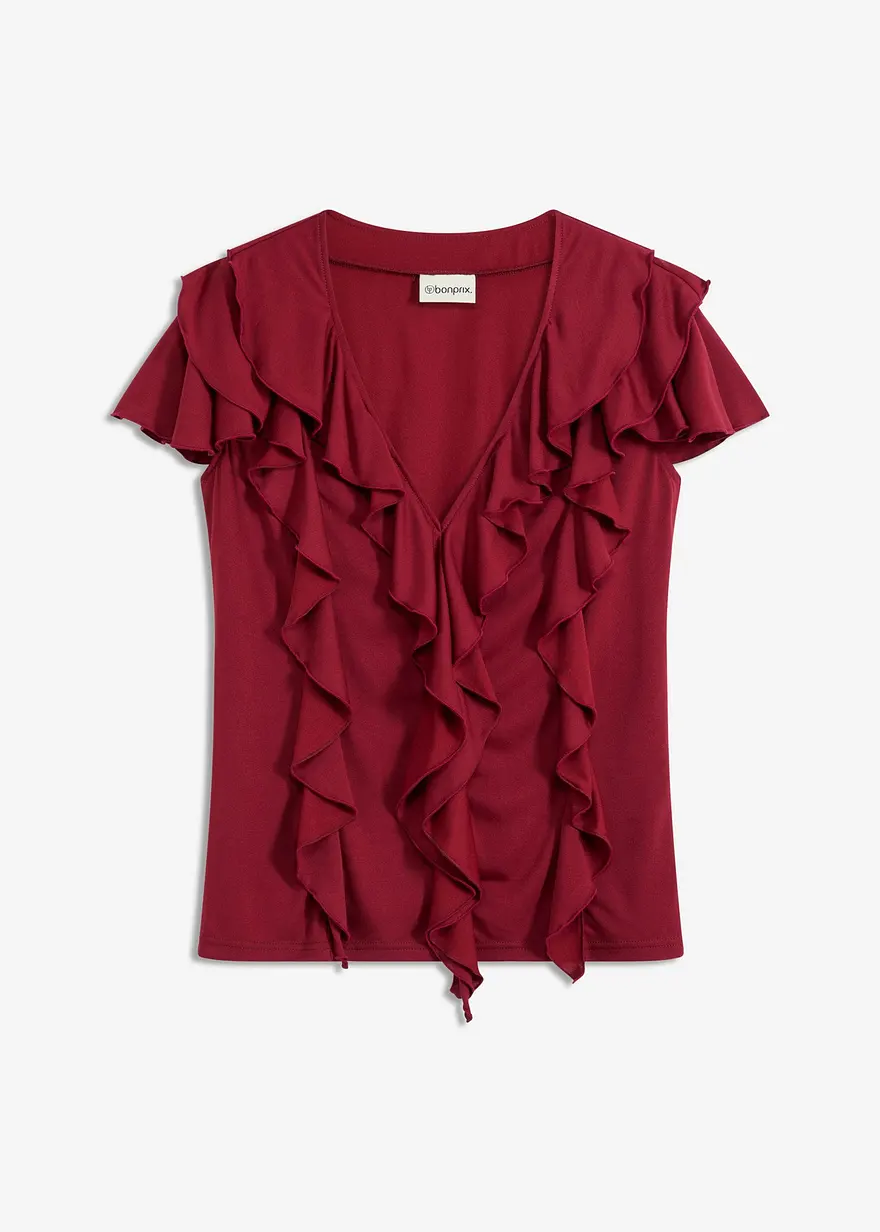 Shirt mit Volants aus softem Modal-Mix