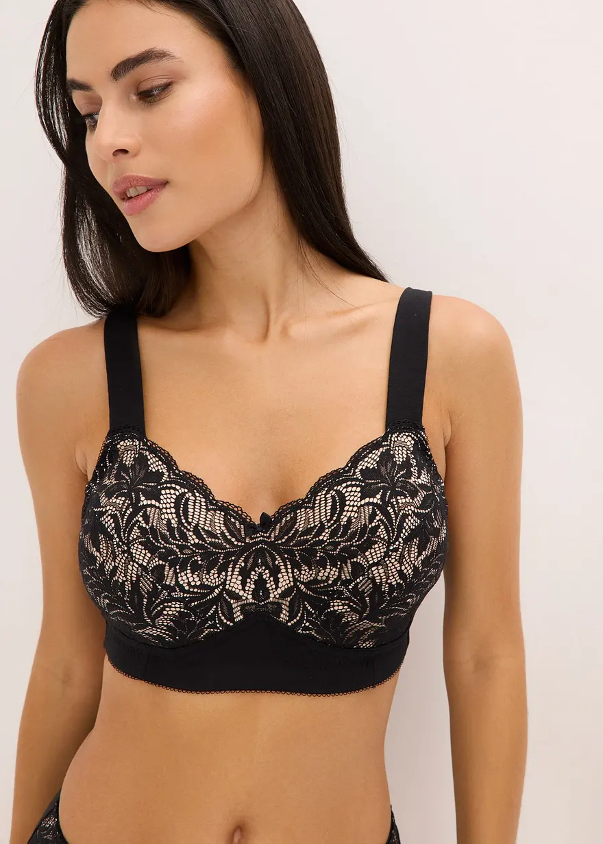 Bralette mit Bio-Baumwolle und Spitze