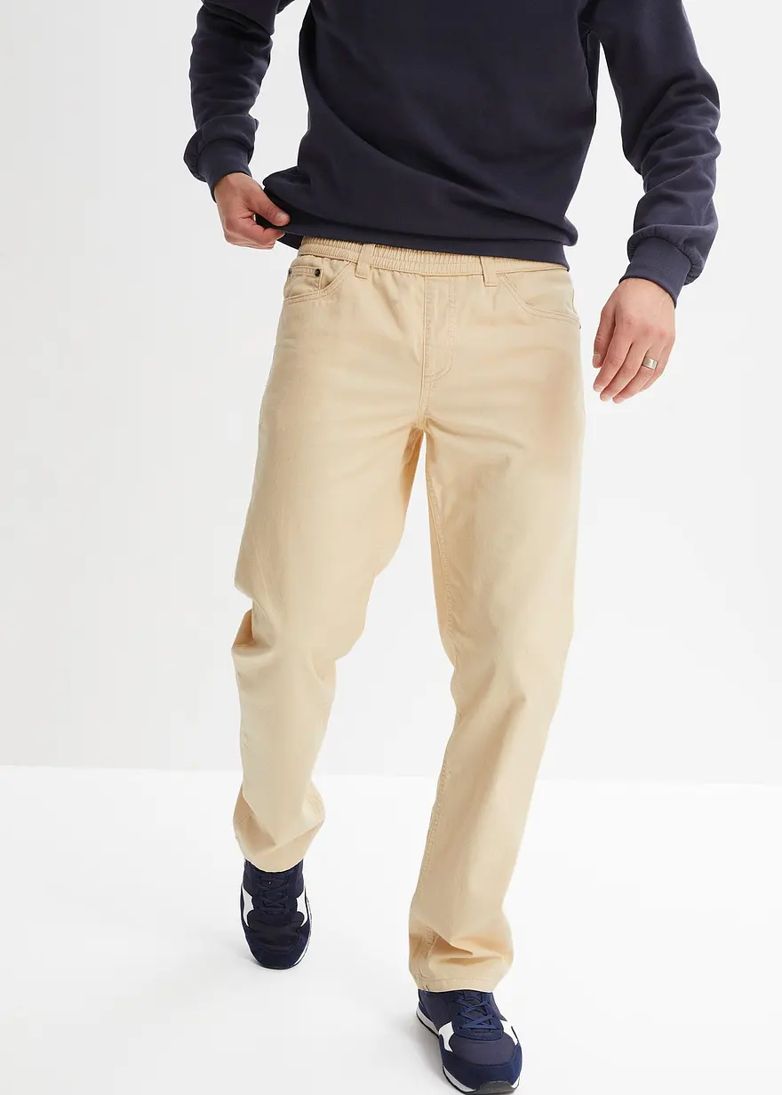 Regular Fit Schlupfhose aus reiner Baumwolle, Straight