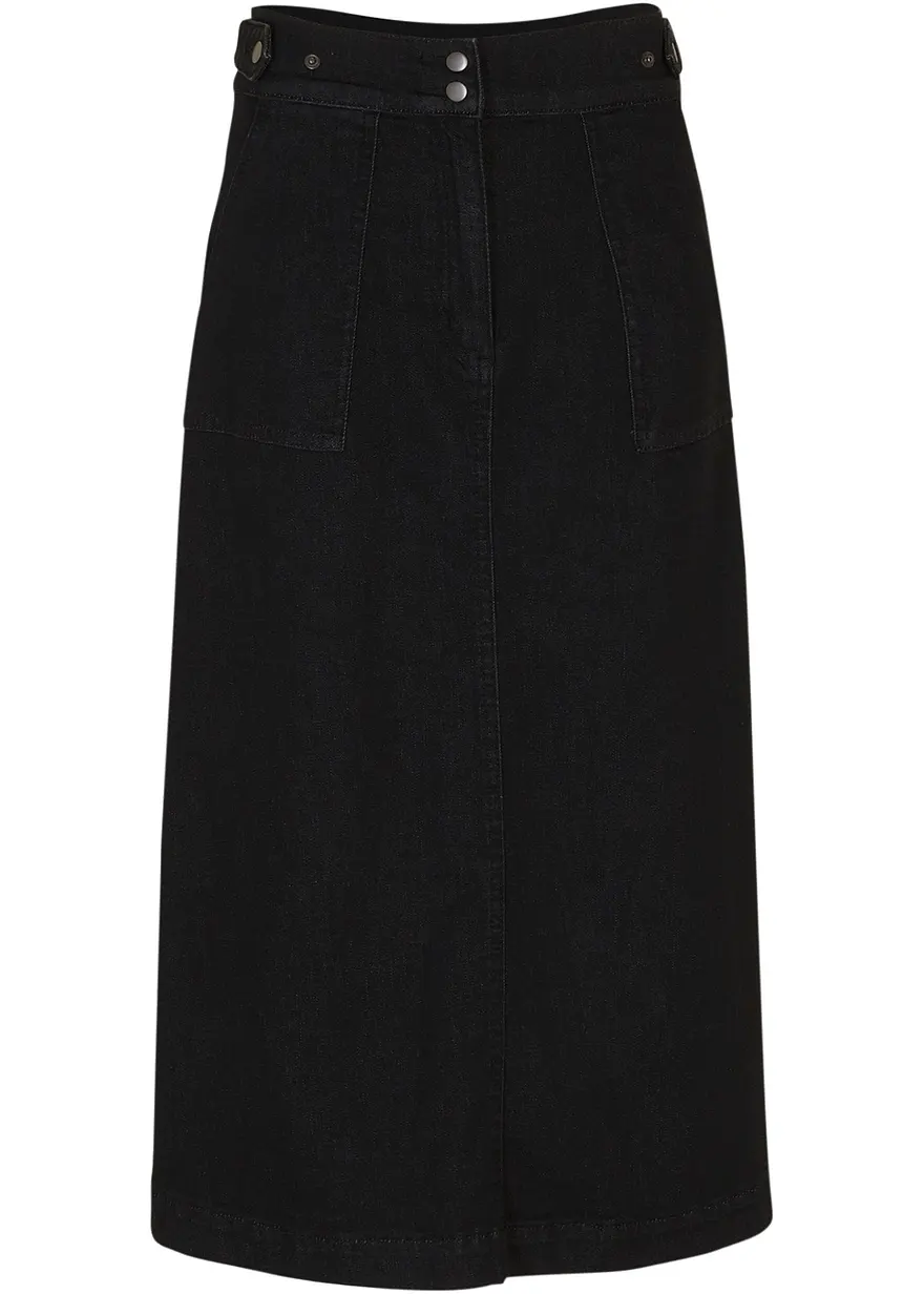 Jeansrock mit aufgesetzten Taschen, A-Linie