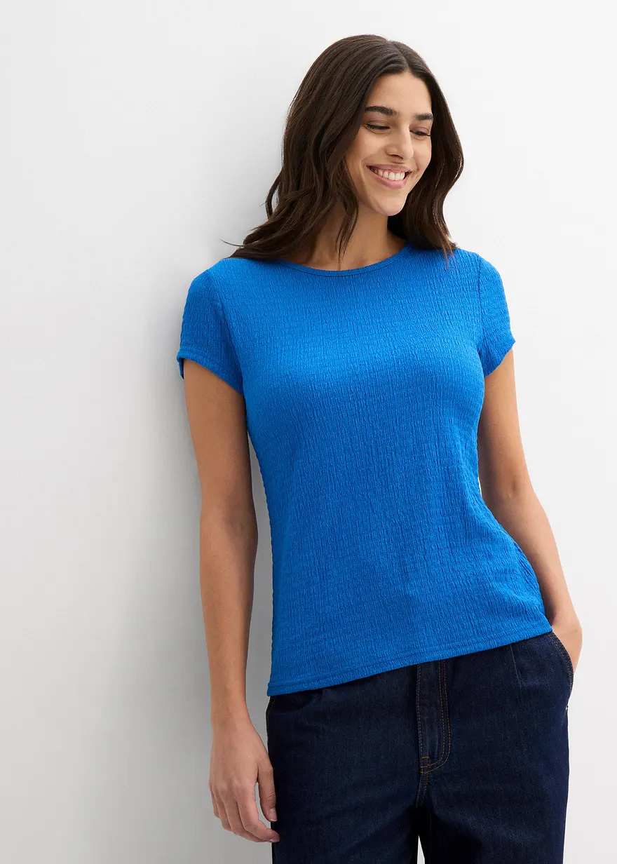 T-Shirt aus strukturiertem Crêpe