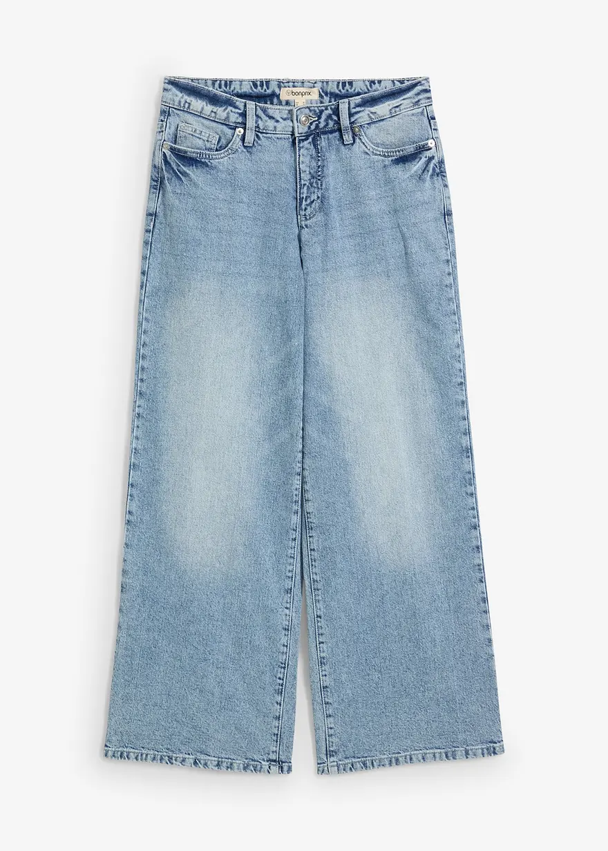 Wide-Leg-Jeans, Mid Waist, Low Stretch Full Length