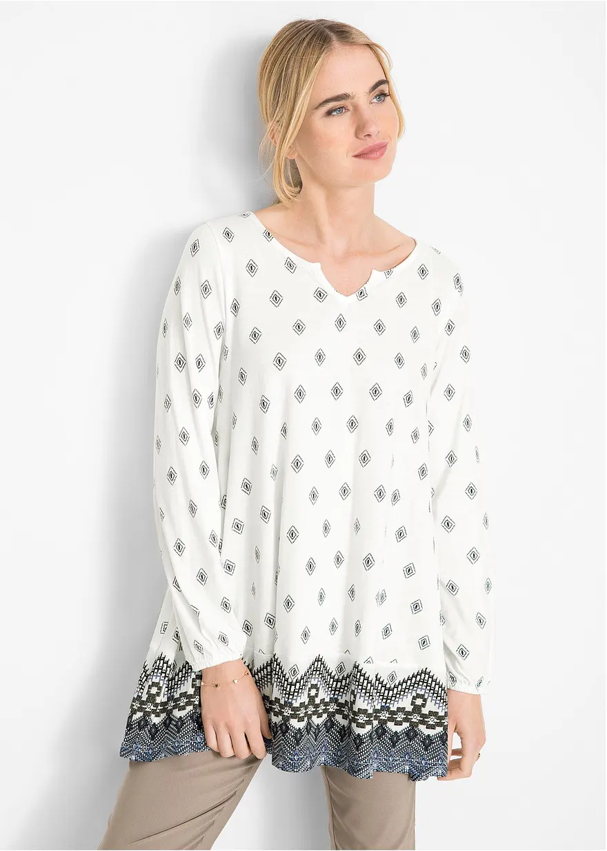 Shirt-Tunika aus Baumwoll-Viskose-Mix