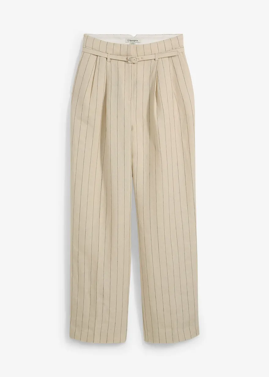 Hose mit Gürtel (2-tlg.Set) aus reinem Leinen