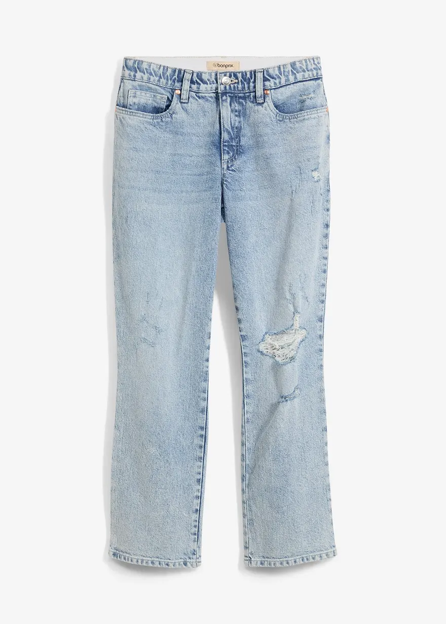 Straight-Jeans Mid Waist Bequembund Low Stretch, cropped