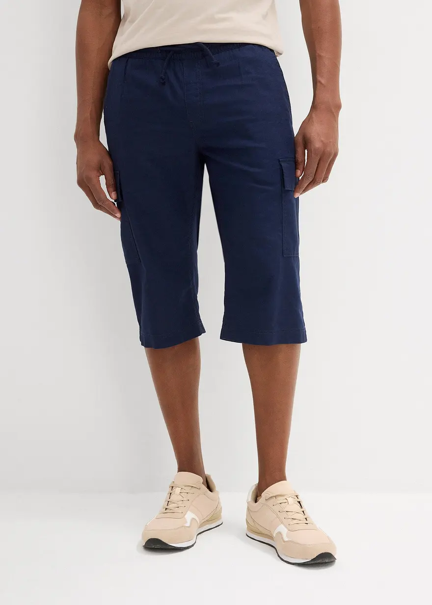 Regular Fit Cargo-Bermuda mit Leinen