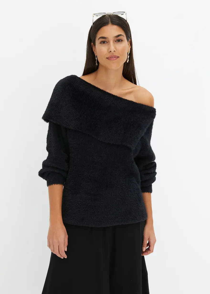 Asymmetrischer Off-Shoulder Pullover