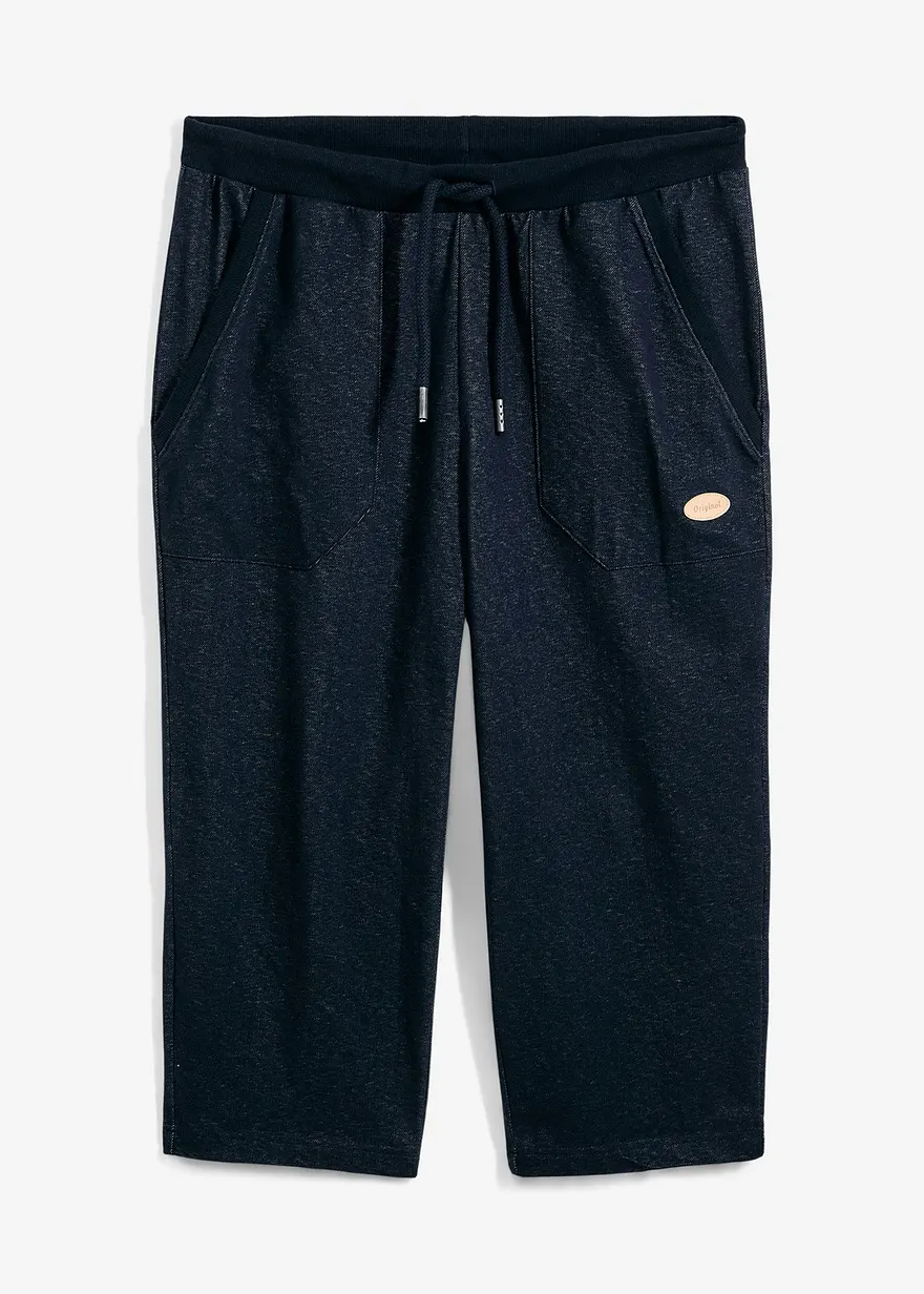 3/4 Sweathose in Denimoptik mit Komfortbund