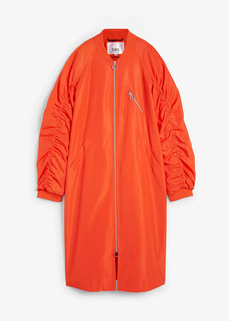 Blouson-Mantel mit Strickkragen