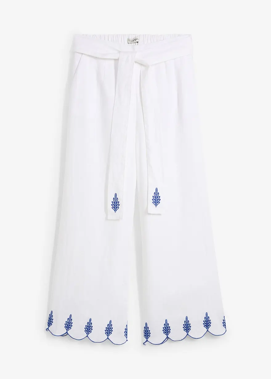 Leinen-Culotte mit Gürtel (2 tlg. Set)