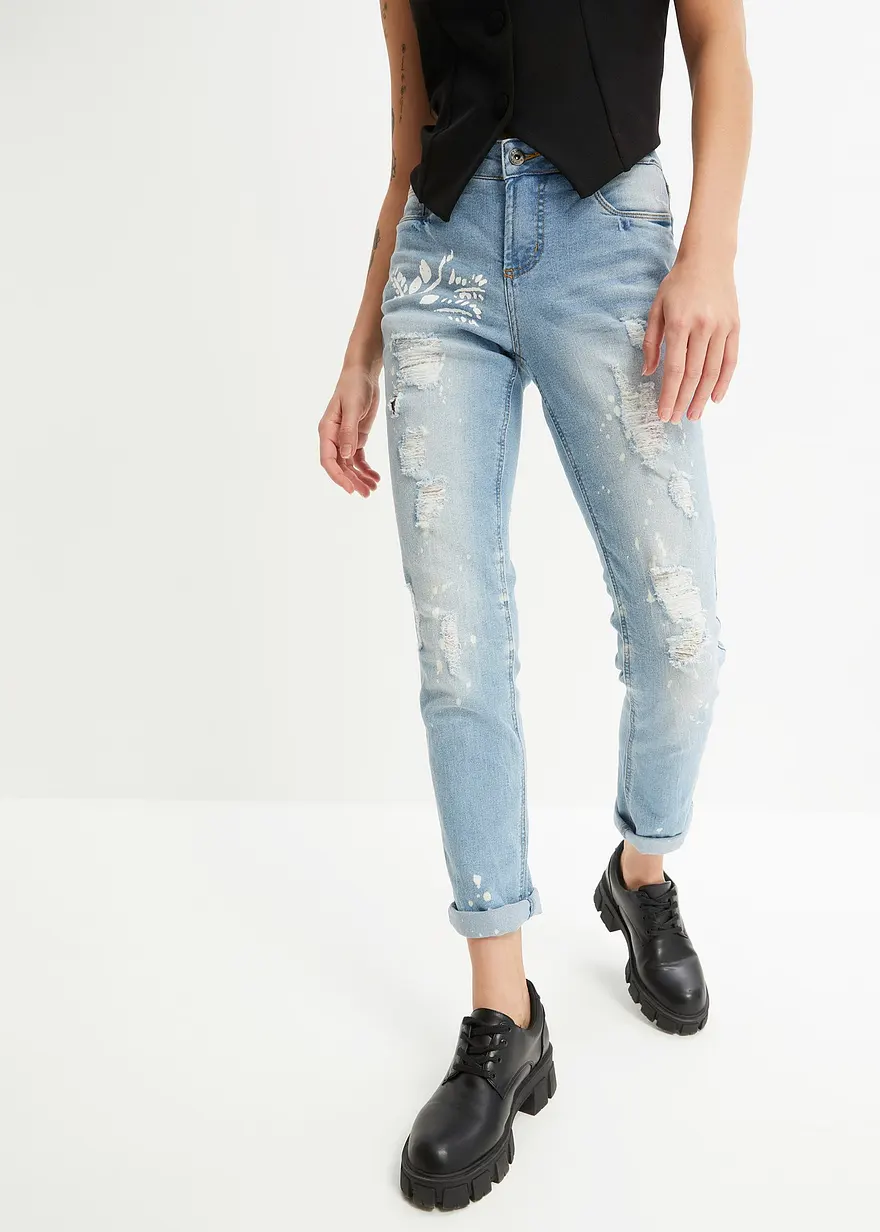 Straight-Jeans Mid Waist, Print