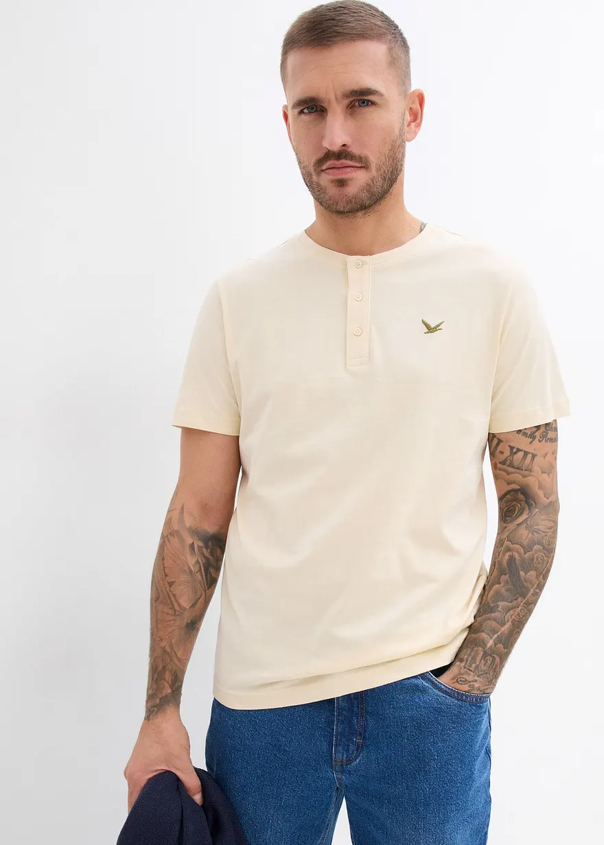 Henleyshirt (3er Pack) aus reiner Bio-Baumwolle