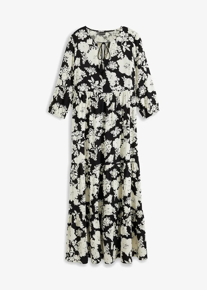 bedrucktes Maxikleid aus fließender Viskose