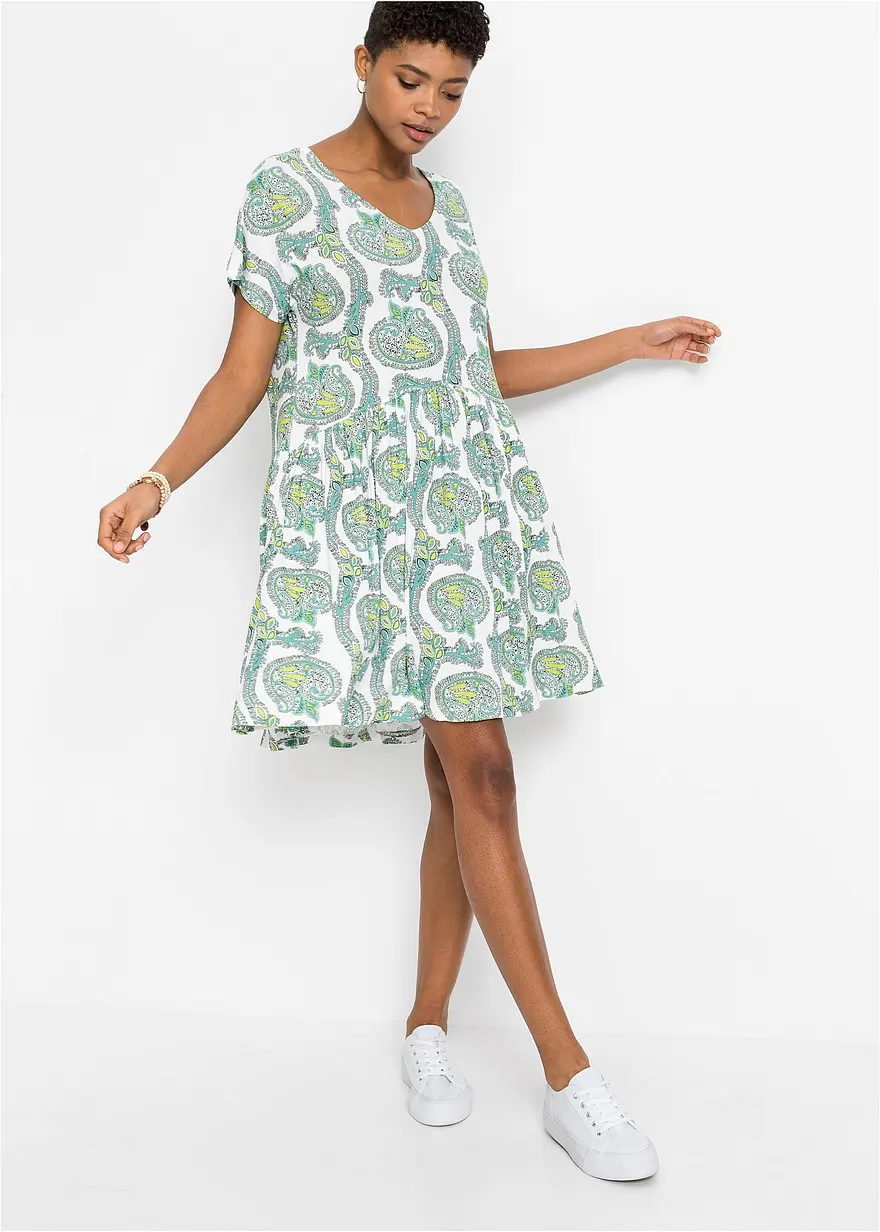 Shirtkleid aus fließendem Viskose-Elasthan-Mix