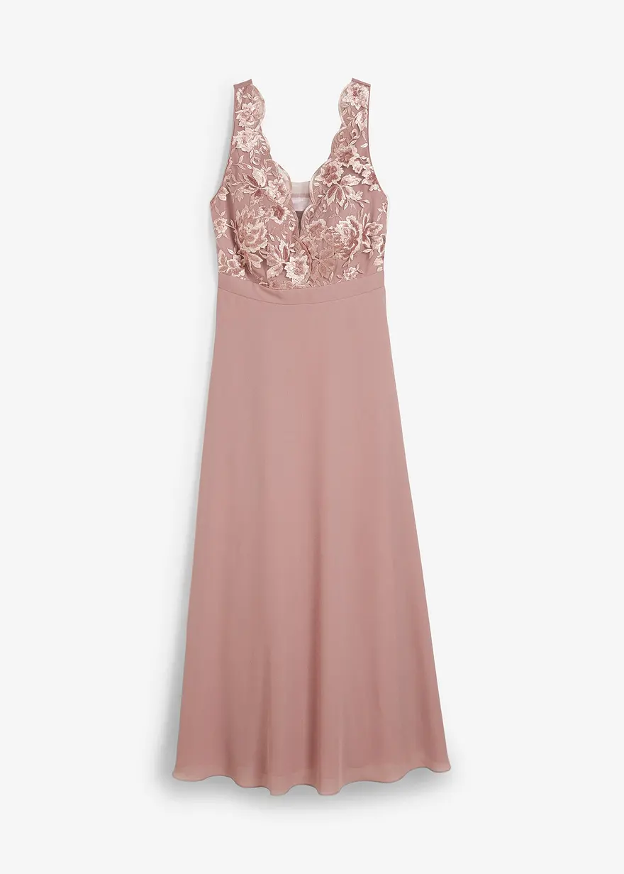 Maxikleid mit Paillettenstickerei