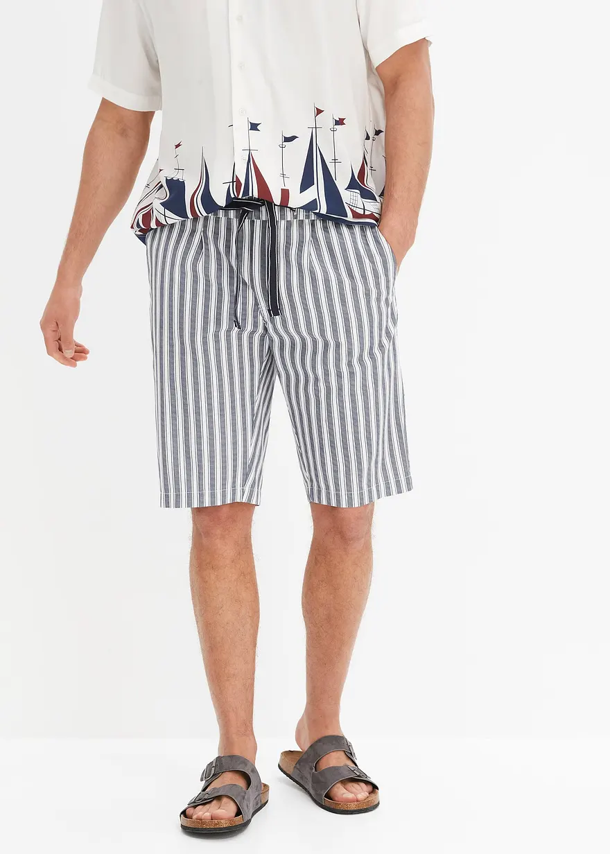 Chino-Bermuda mit Bundfalte