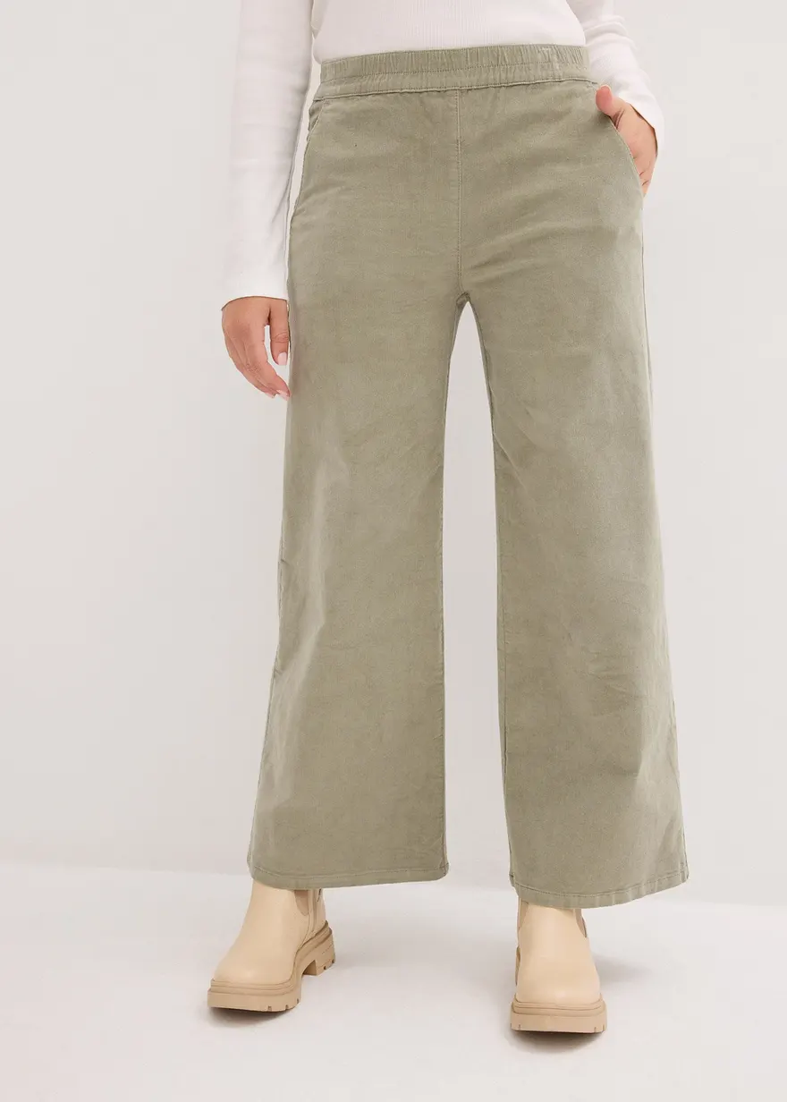 Cordhose mit Bequembund, High Waist