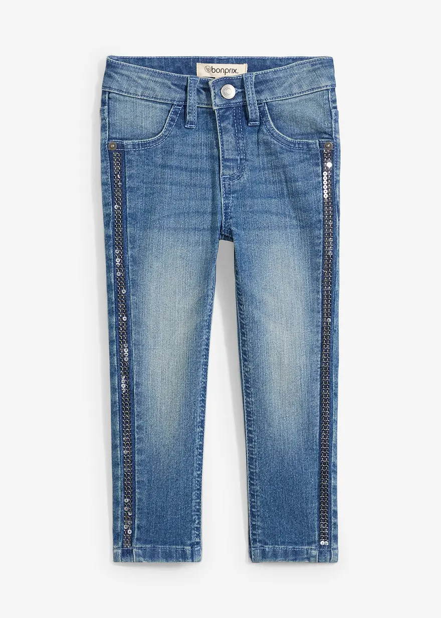 Skinny-Jeans mit Paillettenband