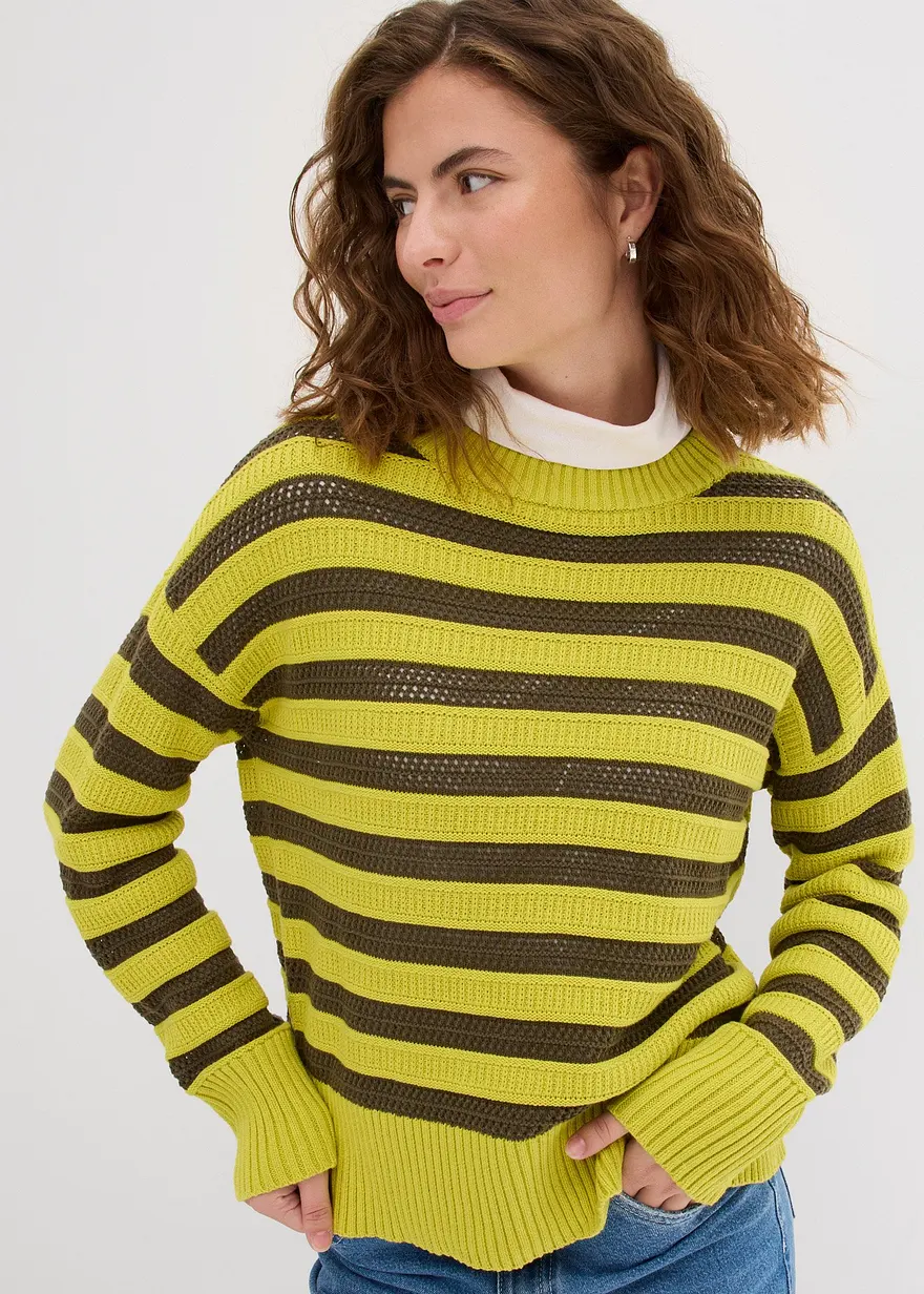 Boxy-Pullover in Ajour-Strick