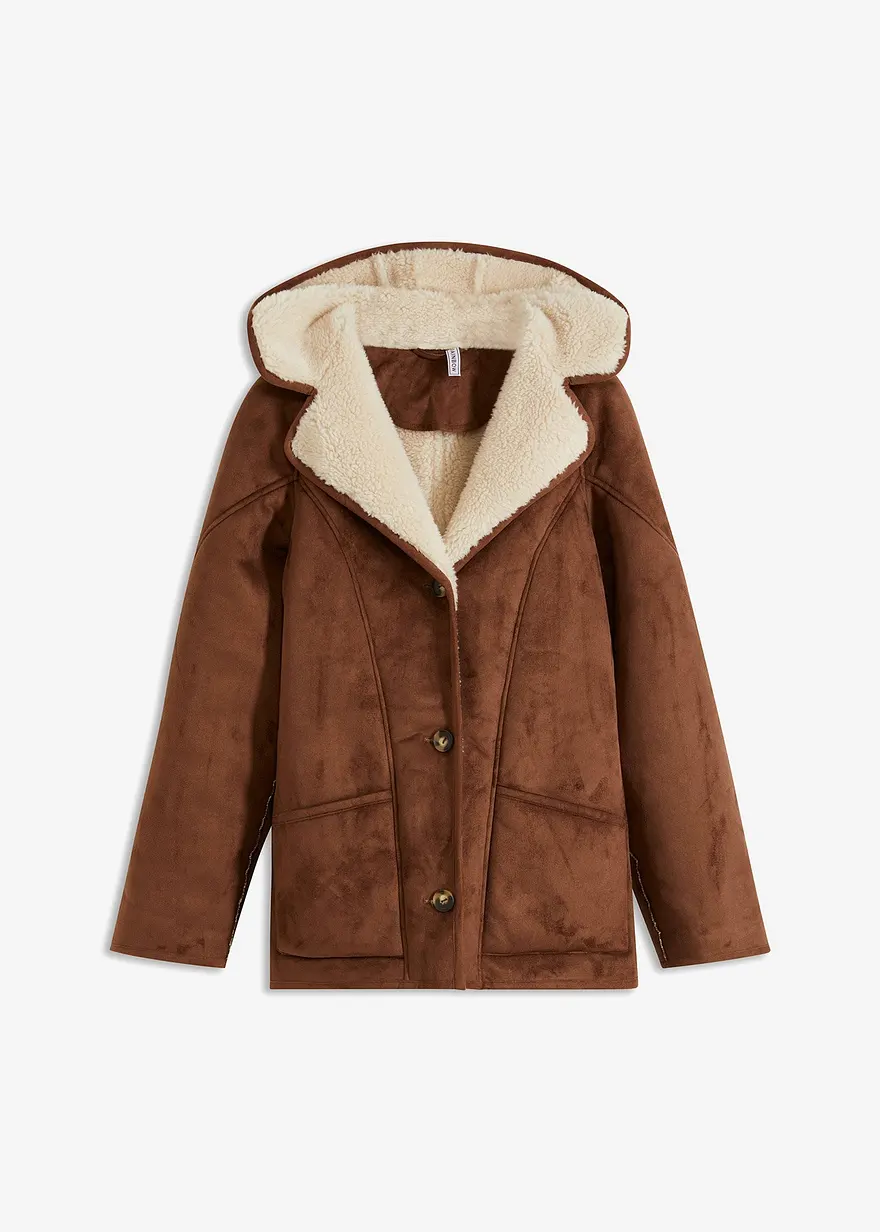 Shearling Jacke mit Kapuze