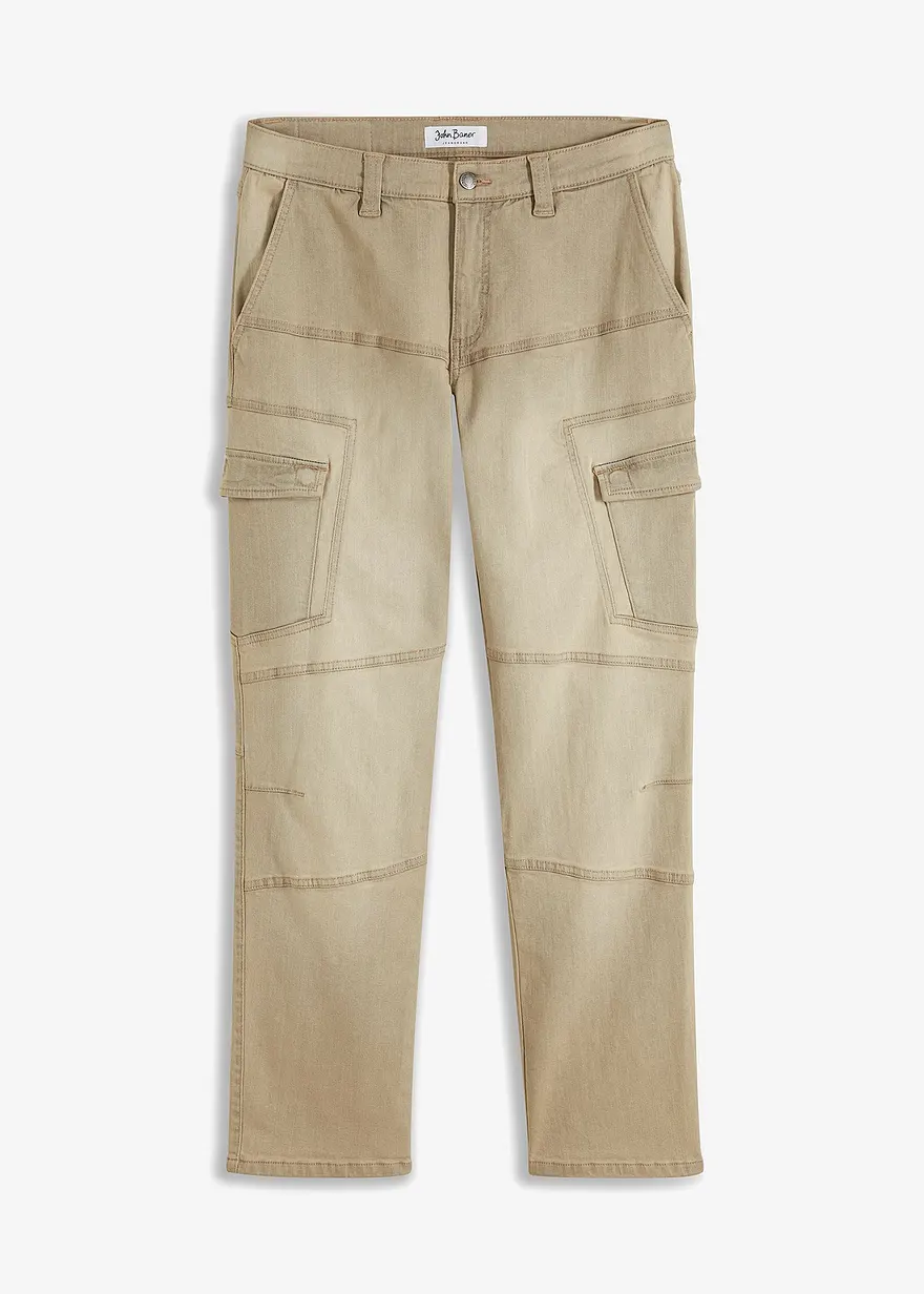 Regular Fit Cargo-Stretch-Jeans, Straight