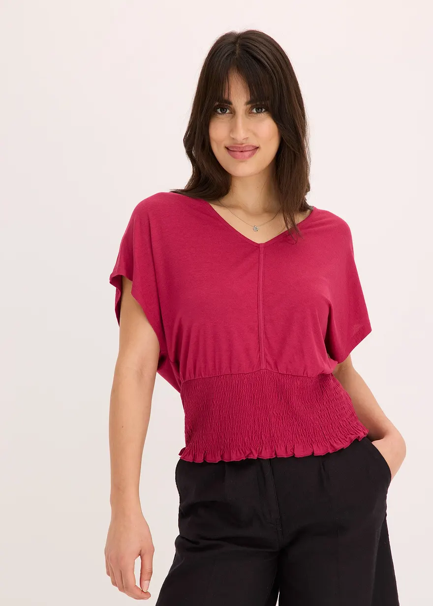Shirt mit Smock-Saum