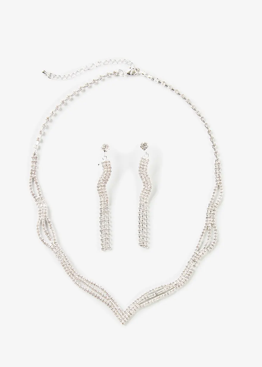 Kette + Ohrstecker (3-tlg. Schmuckset)