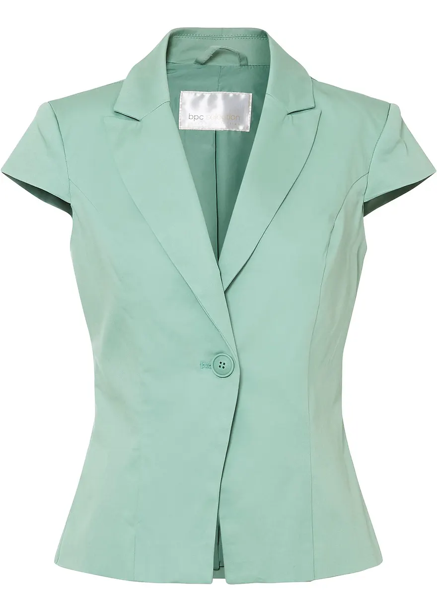 Kurzarm Blazer aus Baumwollsatin