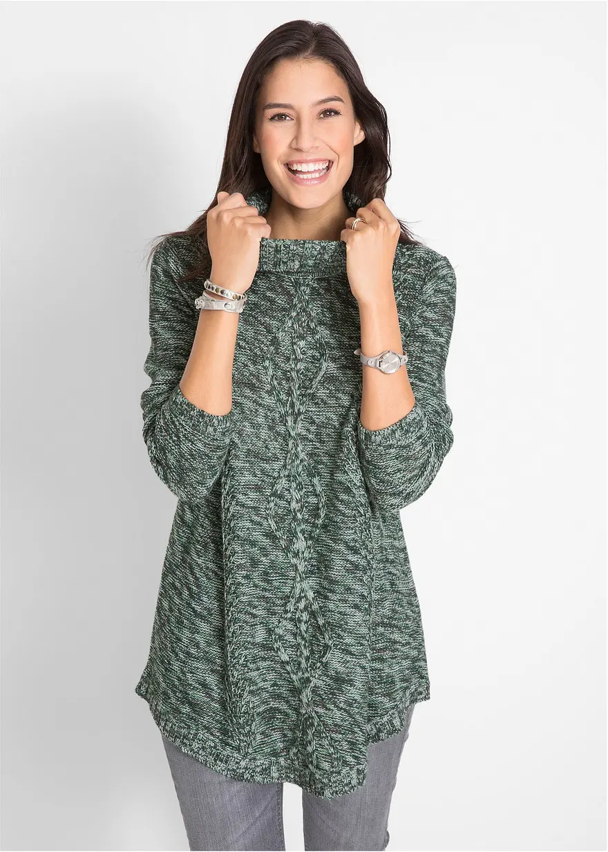Poncho-Longpullover, Langarm