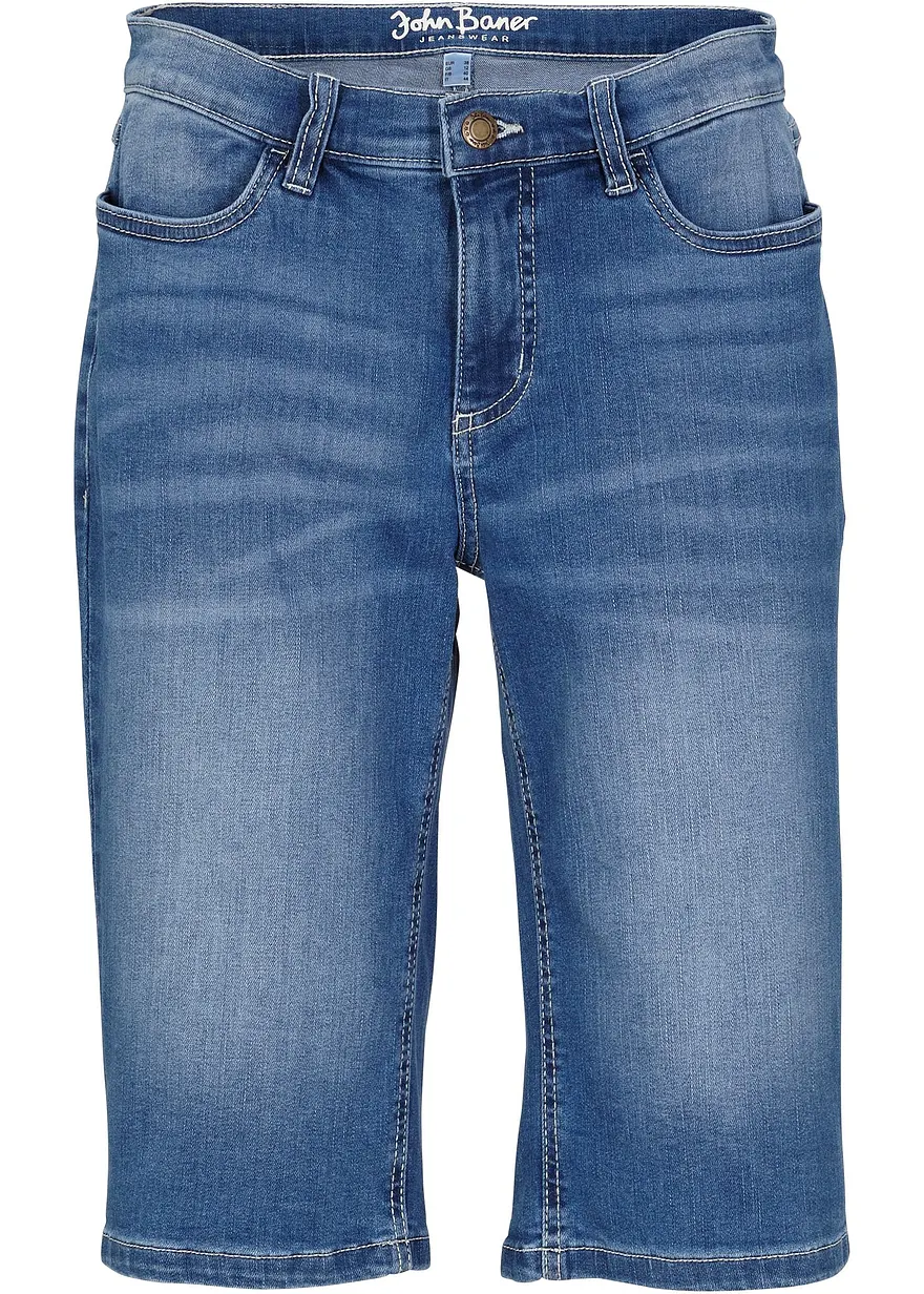 Jeans Bermuda Mid Waist, Stretch